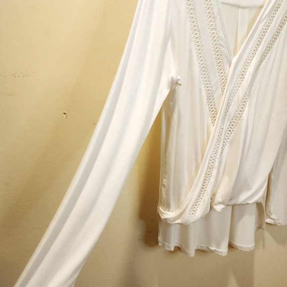 VENUS Ivory Wrap Long Sleeve Blouse - Picture 5 of 10